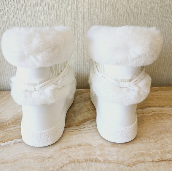 Moon Boot LTrack Faux Fur Boots Moon Boots L Track White Fur Winter Snow Boot - Picture 10 of 16